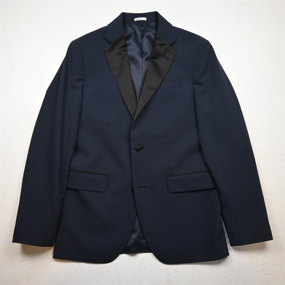 Nordstrom 38R Blue Trim Fit Tuxedo Mens Smoking Jacket Tux